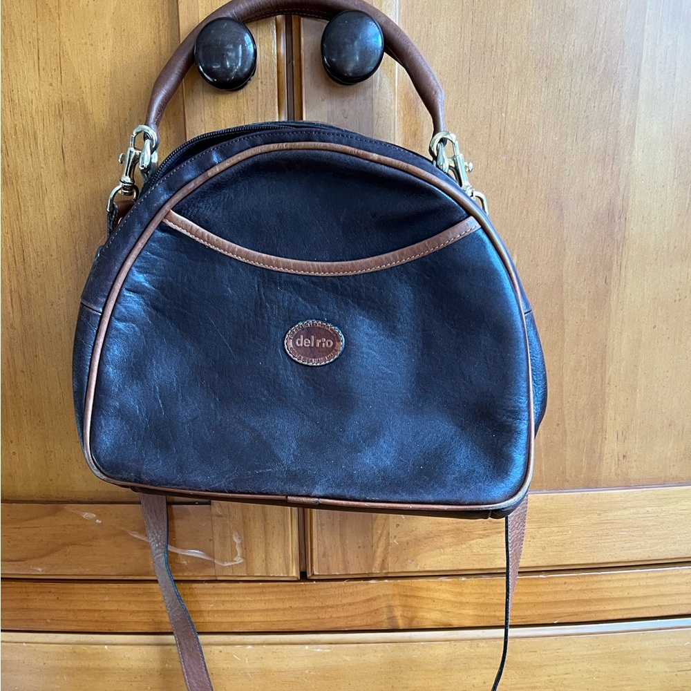DEL RIO Brown Trim  Genuine Leather (cowhide) Crossbody Bag